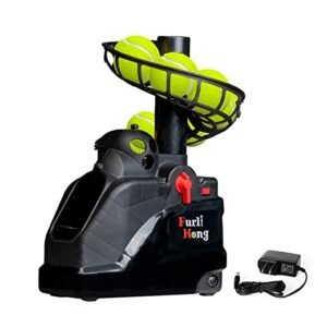 Furlihong 6802BH 2 in 1 Baseball & Tennis Ball Launcher Machine, Adjustable Launching Speed, Powered by Battery or AC Adapter, Stacker Extendable,...