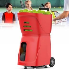 MAHWER Automatic Tennis Ball Server Machine, Tennis Ball Launcher for Tennis Practice, Smart Tennis Trainer(Red)