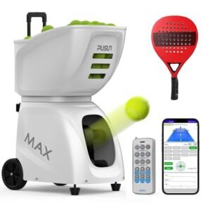 Padel Ball Machine PT MAX C - Padel Ball Machine for Solo Practice, Automatic Ball Feeder with Remote Control, Portable Ball Training Machine for...