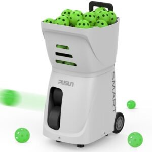 PP Smart Tennis Ball Machine - App-Controlled, 80+-Ball Capacity, Adjustable Speed & Spin, Portable Practice Machine for All Skill Levels - Ideal...