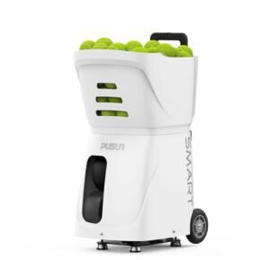 PT-Smart Portable Tennis Ball Machine – Automatic Trainer with Adjustable Speed, Angle, and Serve Interval, 100-Ball Capacity, Remote Control –...