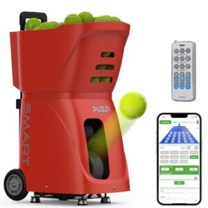 PT-Smart Tennis Ball Machine: Automatic Serve with Adjustable Speed and Angle. Durable Build, high Capacity, Remote-Controlled. Premium Training...