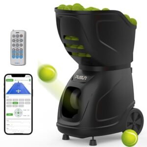 PUSUN Tennis Ball Machine, PT-9001 Tennis Ball Machine for Practice, Holds150+Balls at Once, Intelligent Equipment Support App&Remote Control...