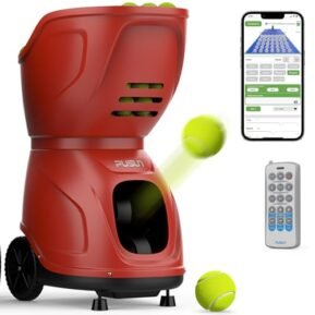 Tennis Ball Machine PT-9001|Portable Automatic Ball Launcher for Practice|Adjustable Speed & Spin|150-Ball Capacity|Remote Control|for Beginners to...