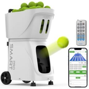 Tennis Ball Machine PT Smart PRO | Professional Tennis Training Equipment with Remote Control | Portable Ball Feeder with Oscillation & Variable...