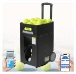 Tennis Ball Machine,Tennis Training Equipment, Practice Launcher for 50 Balls Tennis Training, Adjustable Throwing Angle, Speed, Rotation...